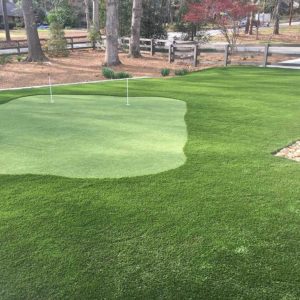 turf putting greens installed for a residential area