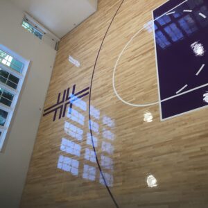 Residential indoor court flooring completed installation.
