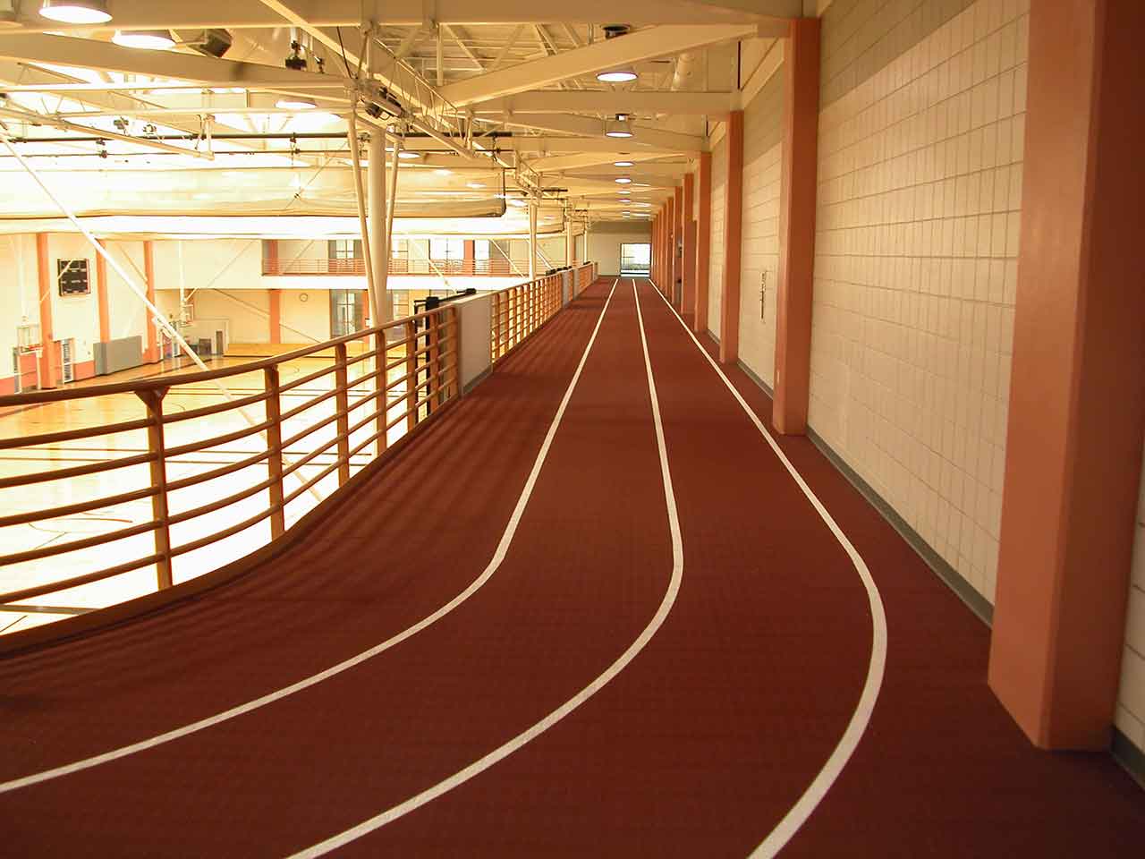 indoor running track complete at Ramsey Center