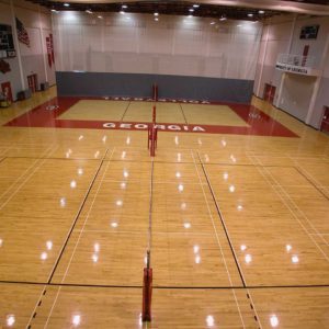 UGA volleyball custom wood gymnasium flooring